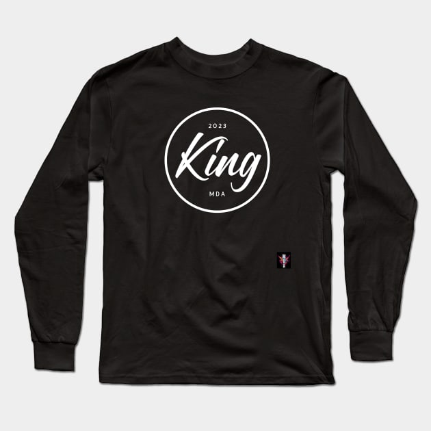 King Typography Vintage Retro Design Art Long Sleeve T-Shirt by Modern Designs And Art